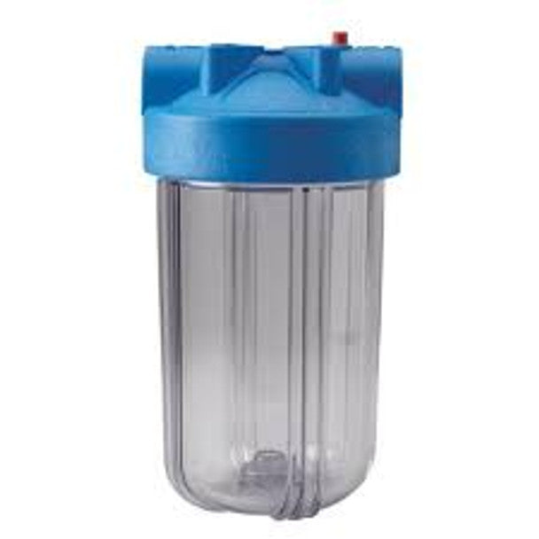 Pentek 166219 #10 Big Clear Housing 1" NPT Blue Cap With Pressure Relief