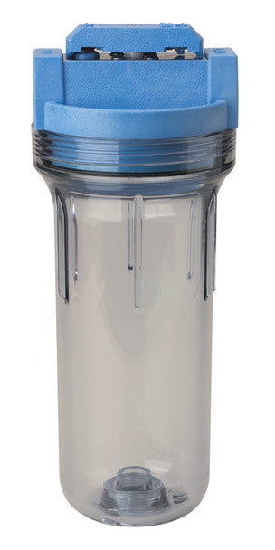 Pentek 150437 #10" 3/4" Valve-In-Head Standard Filter Housing Blue/Clear With Pressure Relief